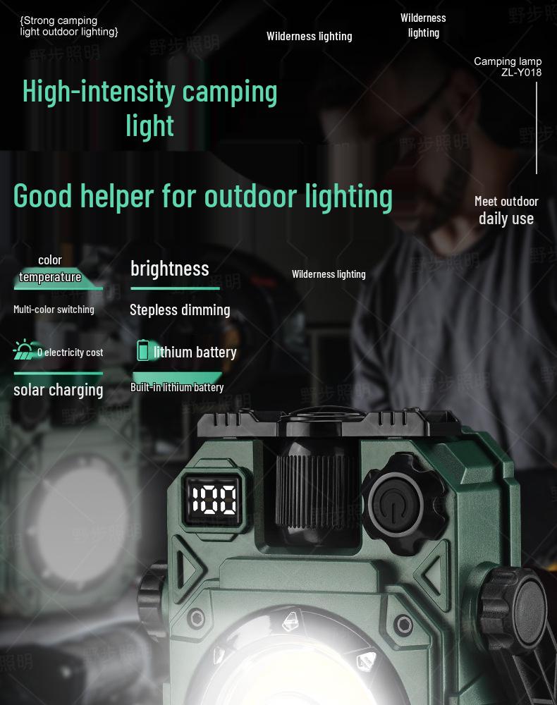 Portable Solar Camping Lantern: Multi-light, Handheld, Magnetic, Multifunctional Outdoor Flashlight