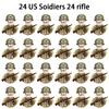 24 ks/šarže Postavičky vojáků WW2 Stavebnice vojáků WW2 Stavebnice postaviček vojáků Dětské sváteční dárkové hračky