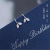 Creative Fashion Sweet Spring Fresh 925 Sterling Silver Jewelry Beautiful Leaves Germination Hook Women Dangle Earrings E294