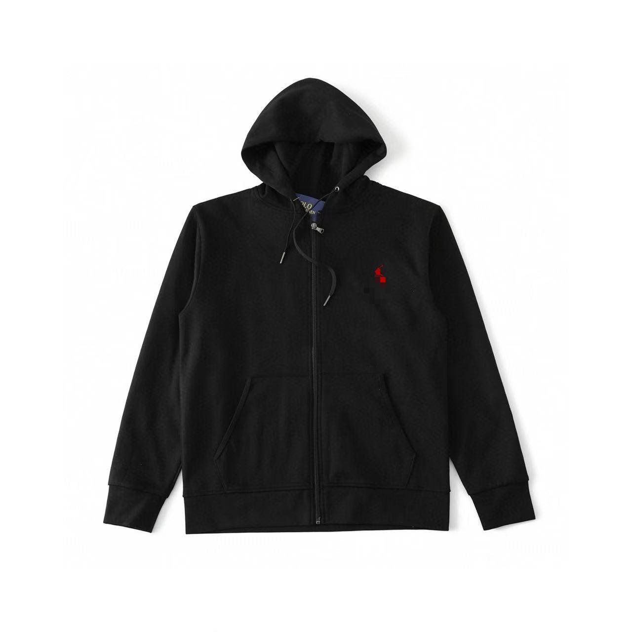 Value Vault Heren Business RL Ralph LF Geborduurd Pony Logo Zip-Up Hoodie Sweatshirt Veelzijdige Bovenkleding XXL