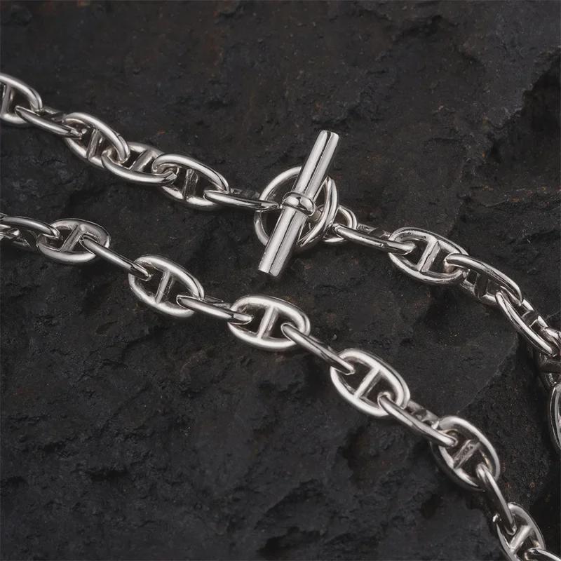 S925 Versilberte Vielseitige Hip-Hop Schlüsselbeinkette für Damen