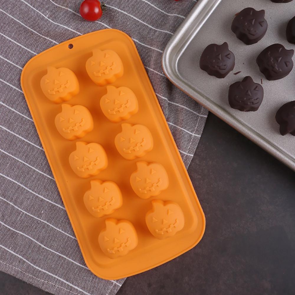 Halloween Mold Baking Cookie Mold Chocolate Wizard Hat Skull Ice Grid DIY Dropper Pumpkin Shape