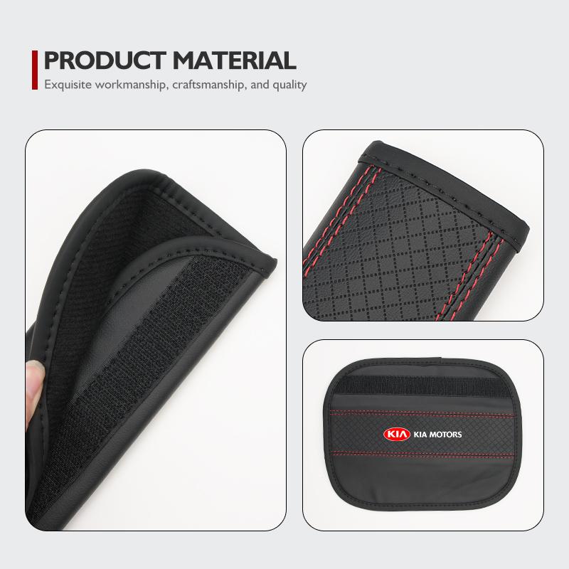 ABF3 Leather Car Safety Belt Cover Protector Pads Accessories For KIA Ceed Sportage Rio K5 K2 Optima Cerato Venga Sedona