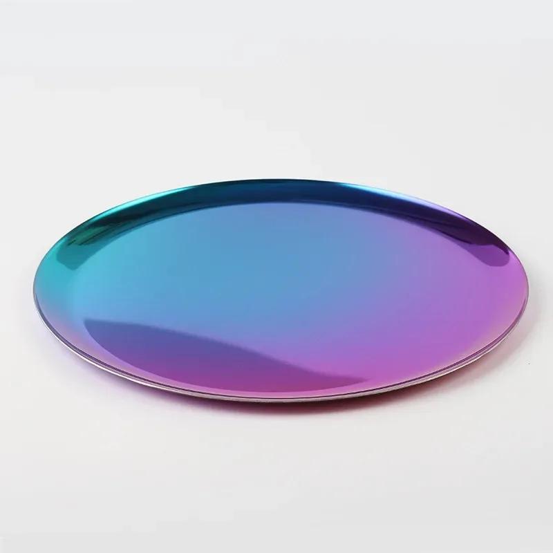 Severský Ins Kovový Podnos Zlatý Kulatý Talíř Podnos na Ukládání Šperků Dánsko Jednoduché Jídelní Talíře Domácí Dekorativní Podnosy