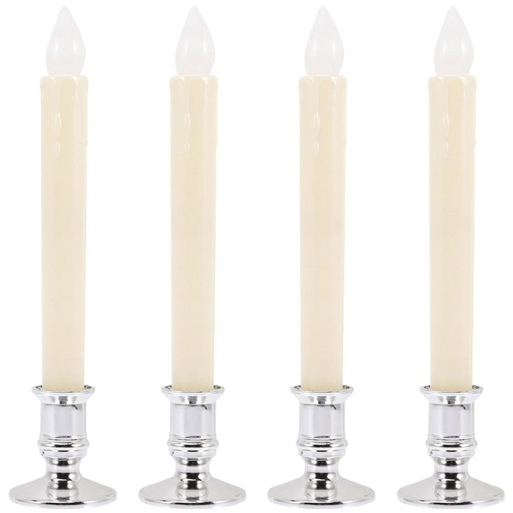4Pcs Premium Flameless Taper Candles LED Flickering Lights for Wedding Christmas Holiday Home Bar Hotel Party Decor