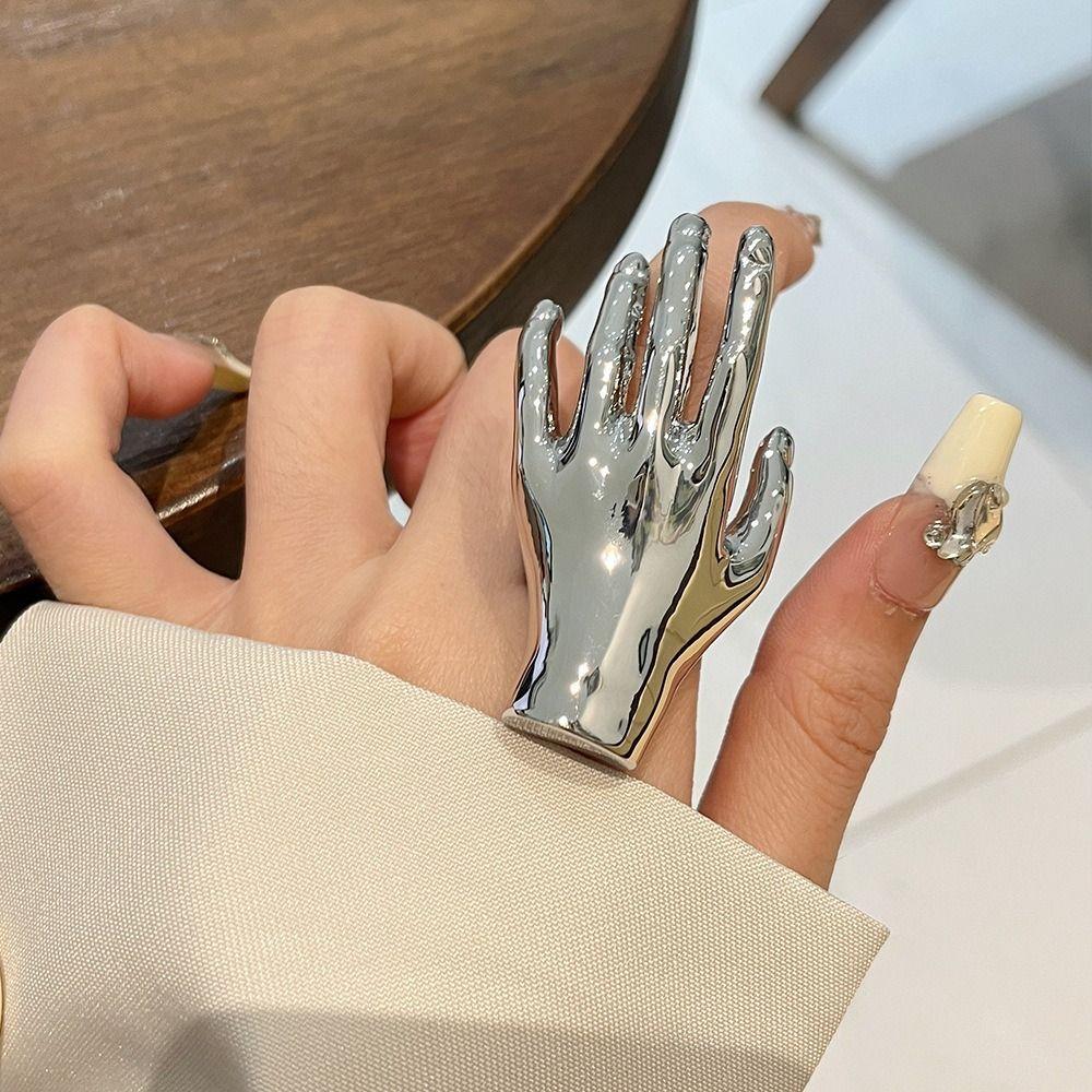 Korean Style Hand Shape Finger Buckle Zinc Zinc Alloy Gothic Rings Vintage Stereoscopic Rings Friend