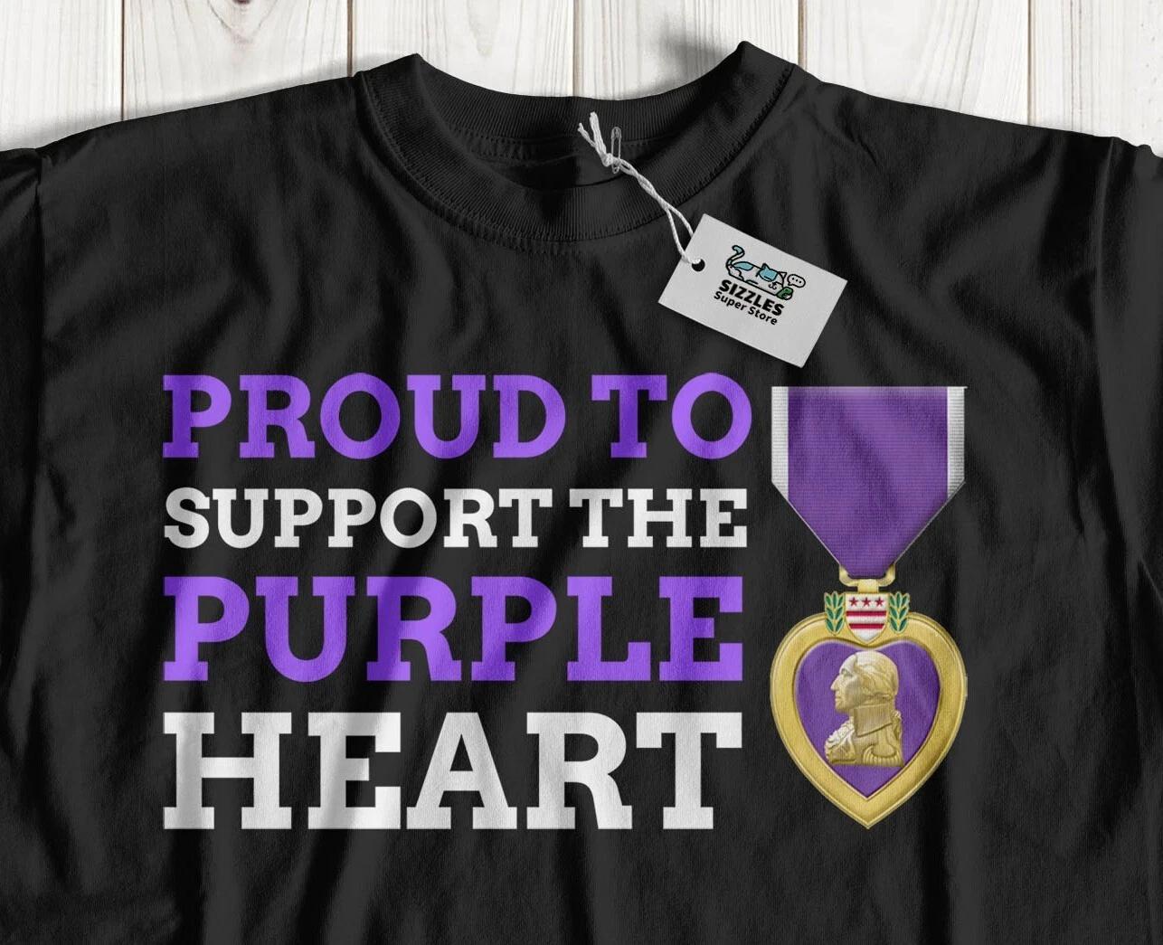 

Unisex Purple Heart T-Shirt US Military Fallen Solider Gifts L