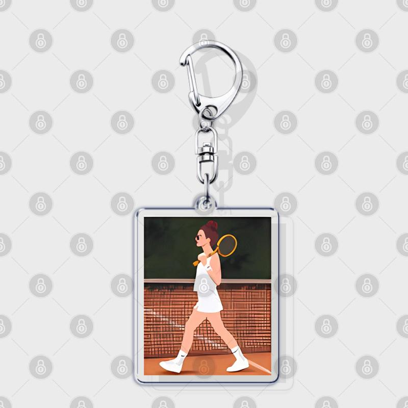 Hobby Sports Lover Tennis Ball Keychains for Accessories Bag I Love Bike Car Keyrings Jewelry Friends Father Boyfriends Gifts