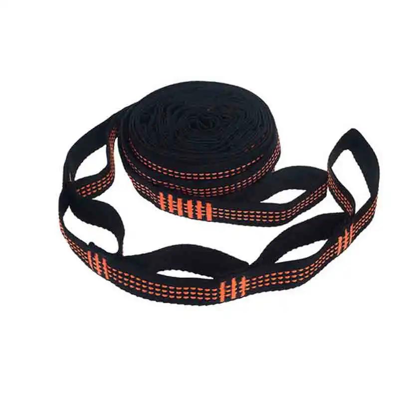 2Pcs Hammock Straps Special Reinforced Polyester Straps 5 Ring High Load-Bearing Barbed Black Outdoor Camping Hammock Straps