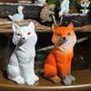 Sitting Foxes Figurines Garden Foxes Statue Landscape Decors Animal Figurines Sculpture Table Centrepieces Home Decors