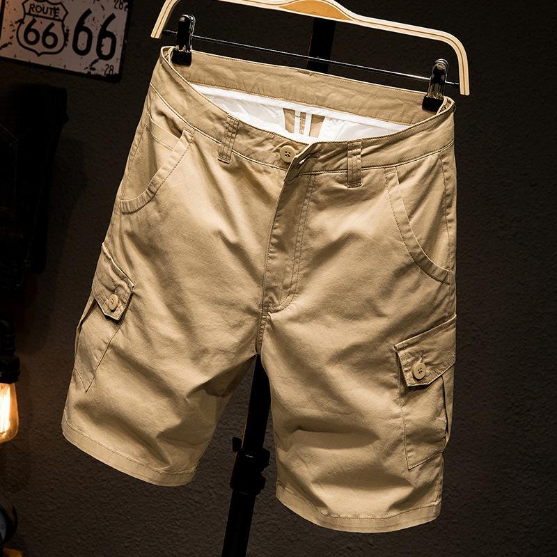 Summer Thin Multi Bag Trendy Brand Workwear Shorts For Men'S Casual Five Quarter Pants Loose Plus Size