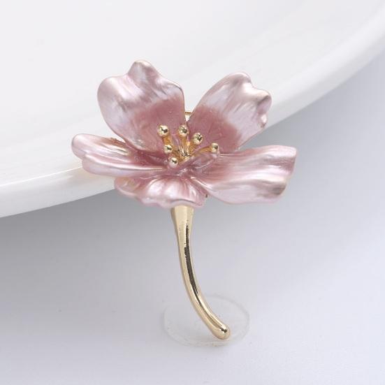 Blomsterbrosje Kunstnerisk blomsterform Anti-eksponering galvanisert rustfri kjole kragebrosje