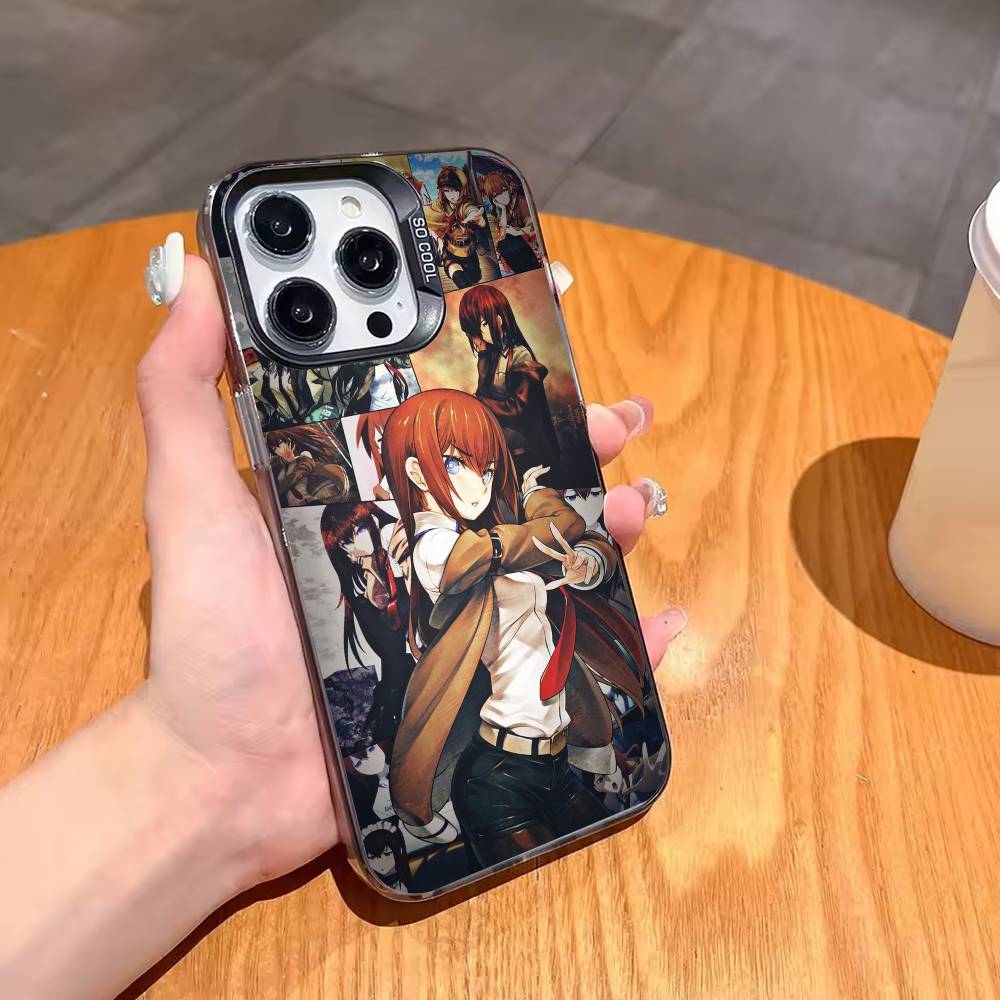 K-Kurisu M-STEINS GATE Makise-KM Чохол для телефону Для iPhone 17,16,15,14,13,12,11 Plus,Pro Max,XS,Кольоровий Позолочений Внутрішній Чохол
