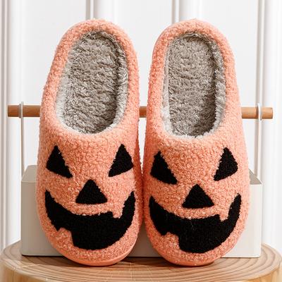 Módní Halloweenské Dýňové Dámské Pantofle Domácí Teplé Vtipné Kreslené Pohodlné Měkké Pantofle Pánské Vnitřní Zimní Bavlněné Boty pro Dárek