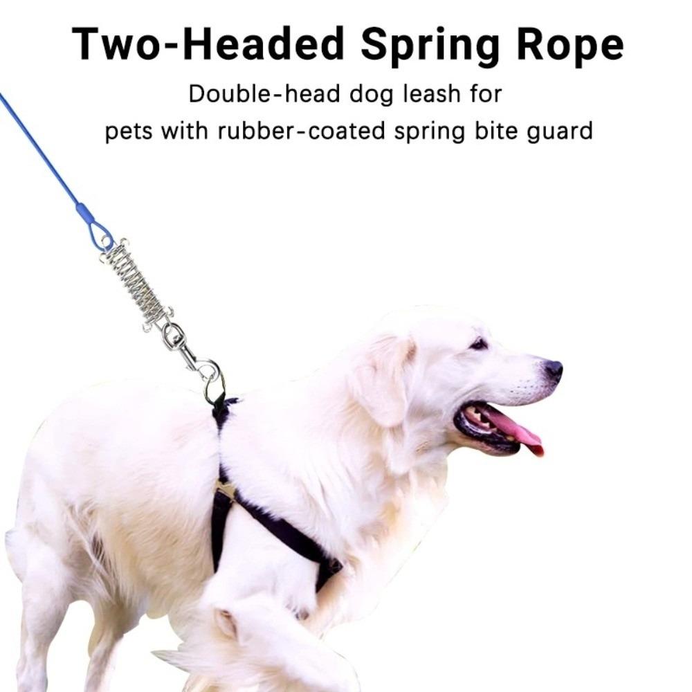 Flexible Double Head Pet Wire Rope Heavy-Duty Long Leash Traction Rope Dog Tie Out Cable  Outdoor