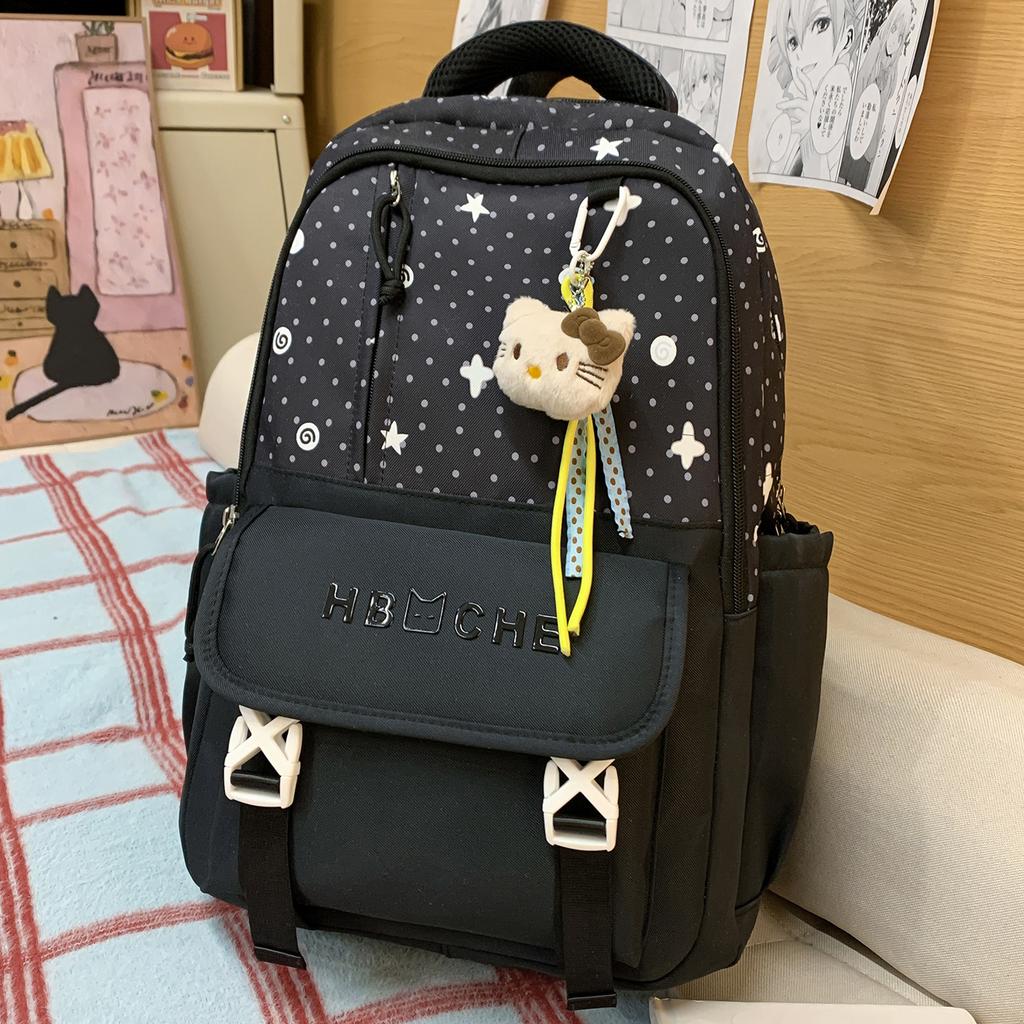 Schoolbag Sweet College Style School Bag Female High Value Korean ins Pink Tender Primary and Secondary School Students Grades 1-1 Lightweight 