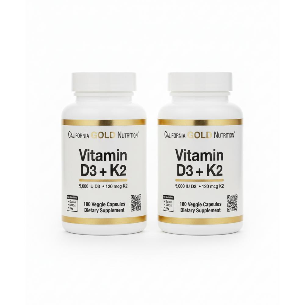 California Gold Nutrition Vitamin D3+K2 Vitamin 60 Tablets 180 Tablets 3 pcs