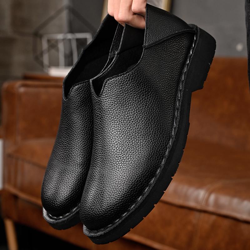 Genuine Leather Mens Shoes Summer New Men Casual Shoes Business Male Loafers Driving Shoes Soft Flats Comfortable Slip-On Flats