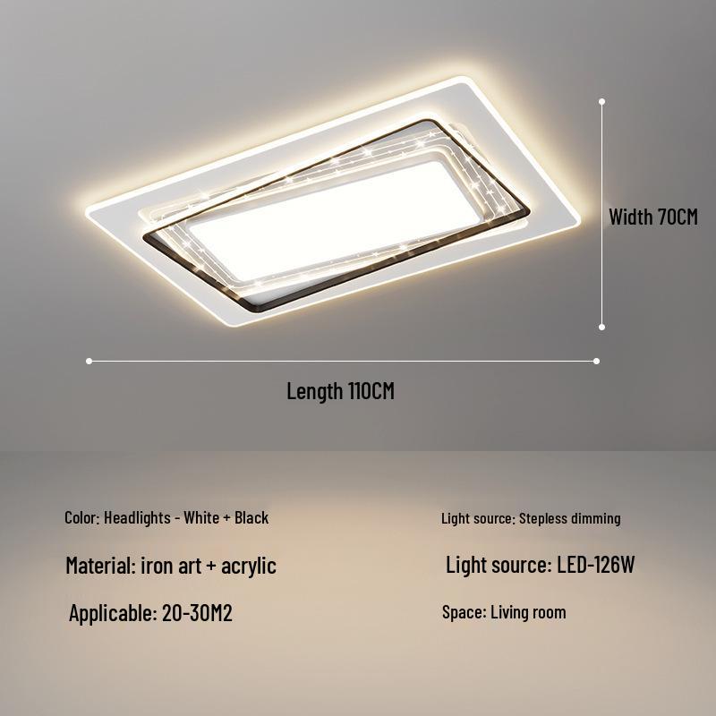 Nordic Rectangular LED Ceiling Light for Living Room and Bedroom