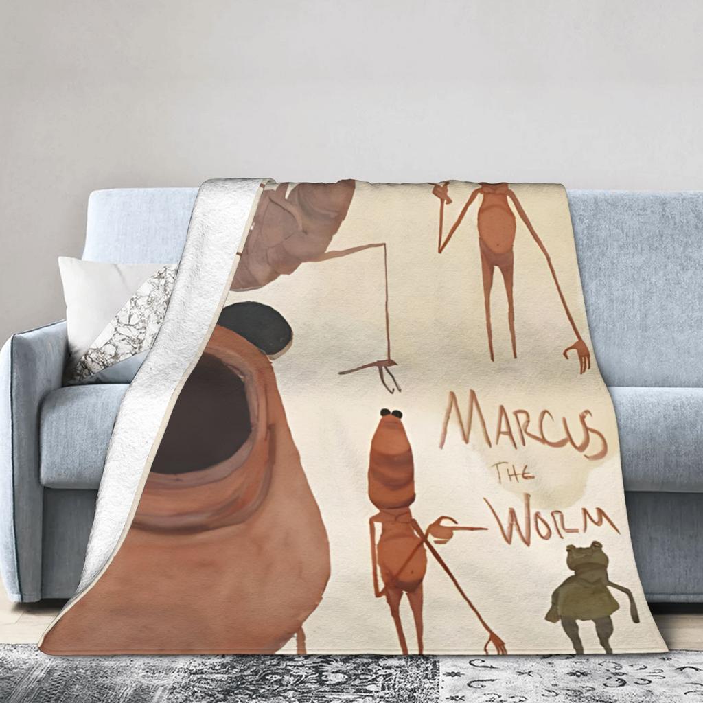 Marcus the Worm Blanket  Fuzzy Funny Soft Throw Blanket for Bed Sofa Autumn/Winter,