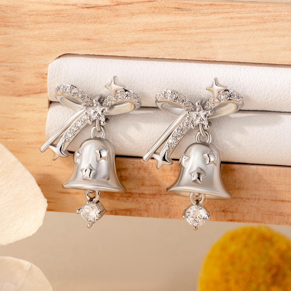 Henson Christmas Bell Titanium Steel Cartilage & Lobe Stud Earrings for Girls