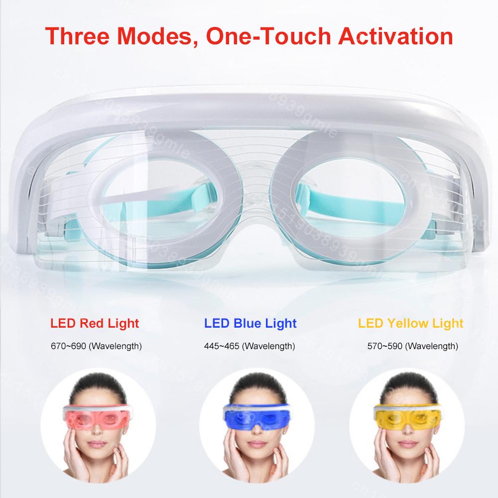 Rot Blau Licht Augenmassagegerät Kneten Akupunkturpunkte Vibrierendes Augenmassagegerät Heiße Kompresse Lindert Müdigkeit Trockene Augen SPA Schutz