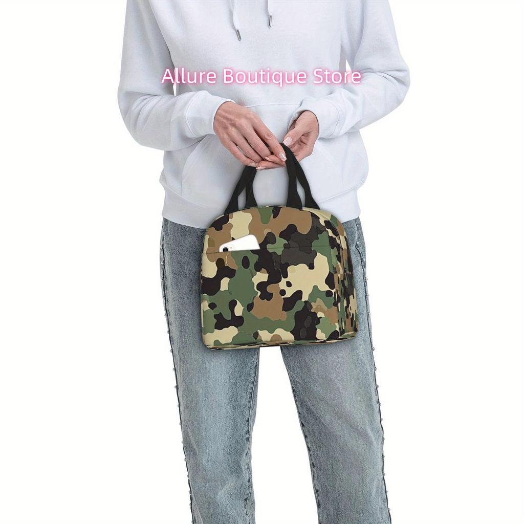 1pc, Camouflage Pattern Design Printed Thermal Bag Insulation and Refrigeration Portable Reusable Unisex for Home Restaurant Off