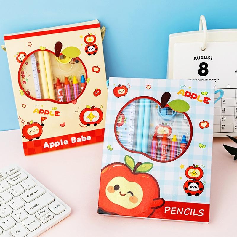 11Pcs Cartoon Stationery Set With Pencils Ruler Eraser Sharpener Perfect For Kids Back To School Gifts Daily Classroom Use