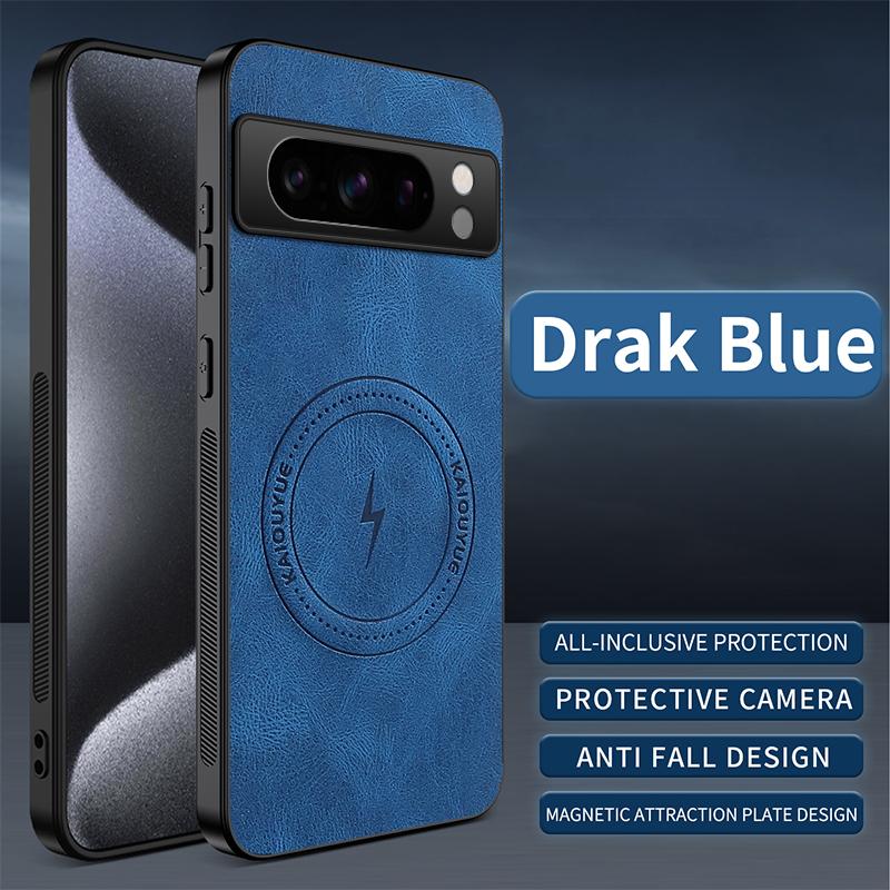 For google Pixel 8 Pro /Pixel 8Pro/Pixel 8A Case Simple Stylish Magnetic Suction Luxury Leather Skin-friendly Anti-drop Cover