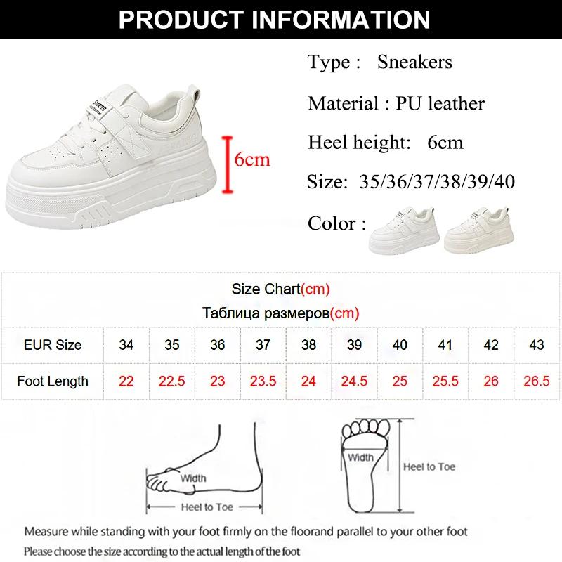 Thick Bottom Vulcanzied Shoes Female Solid Color Chunky Platfrom Sneakers Woman Pu Leather Non-Slip Casual Shoes Spring