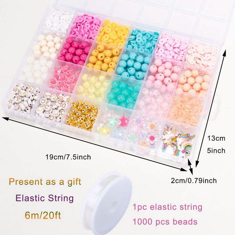 Jewelry Making Kit with Charms 8mm Colorful Beads Star, Flower, & Pumpkin Shapes Rainbow Moon Beads for Creative Birthday Gift