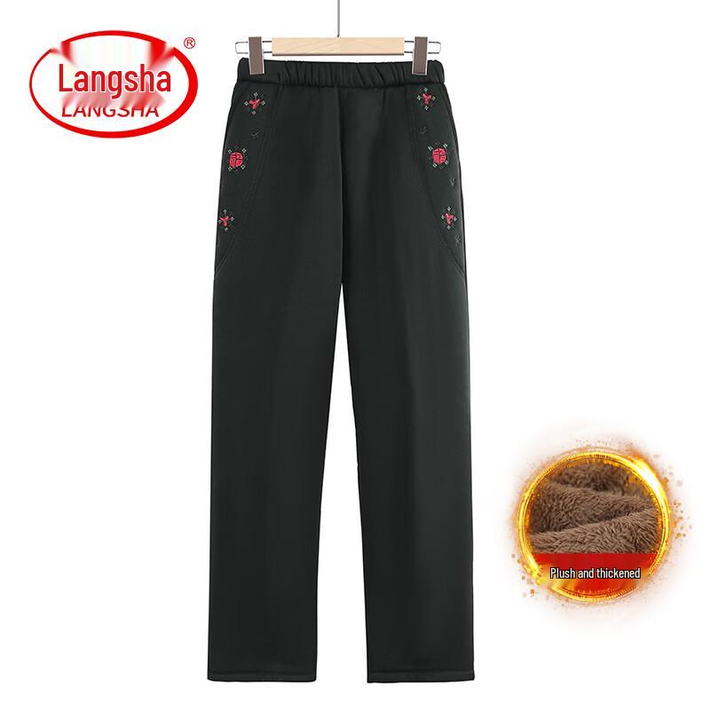 

LangSha Women s Fleece-Lined High-Waist Casual Trousers 4XL