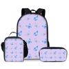 Trendy Popular Novelty butterfly 3D Print 3pcs/Set Student School Bags Laptop Daypack Backpack Crossbody Lunch bag Pencil Case