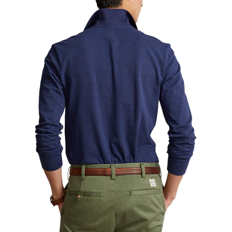 Polo Ralph Lauren Solid Logo Embroidered Slim Fit Long Sleeve Polo Shirt Men Tops Deep-Blue MNPOKNI16821472-410