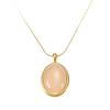 French Retro Light Luxury Oval Chalcedony Necklace In Stainless Steel