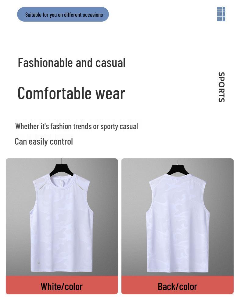 Men's Quick-Dry Sleeveless Ice Silk Sports Tank Top