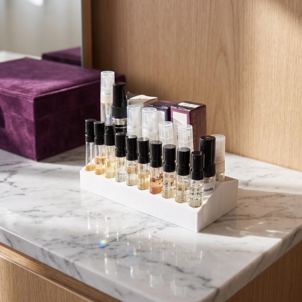 Multi-Grid Mini Fragrance Vial Display Storage Rack for Mini Bottles