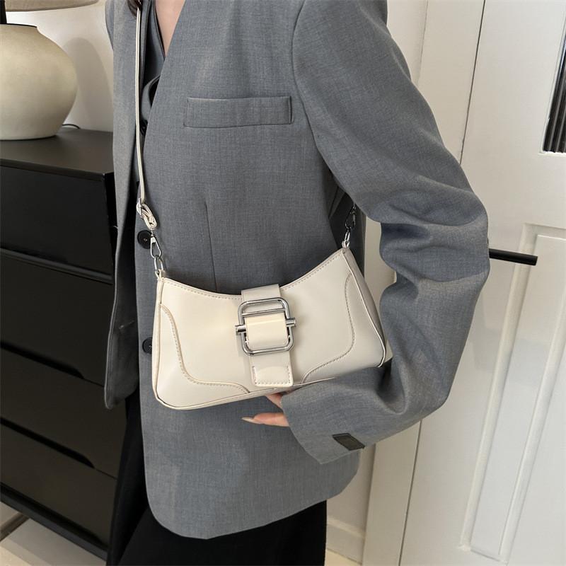 Stylish Women's 2024 Spring Fashion Clutch Bag Chic Baguette Crossbody Soft Pu Handbag