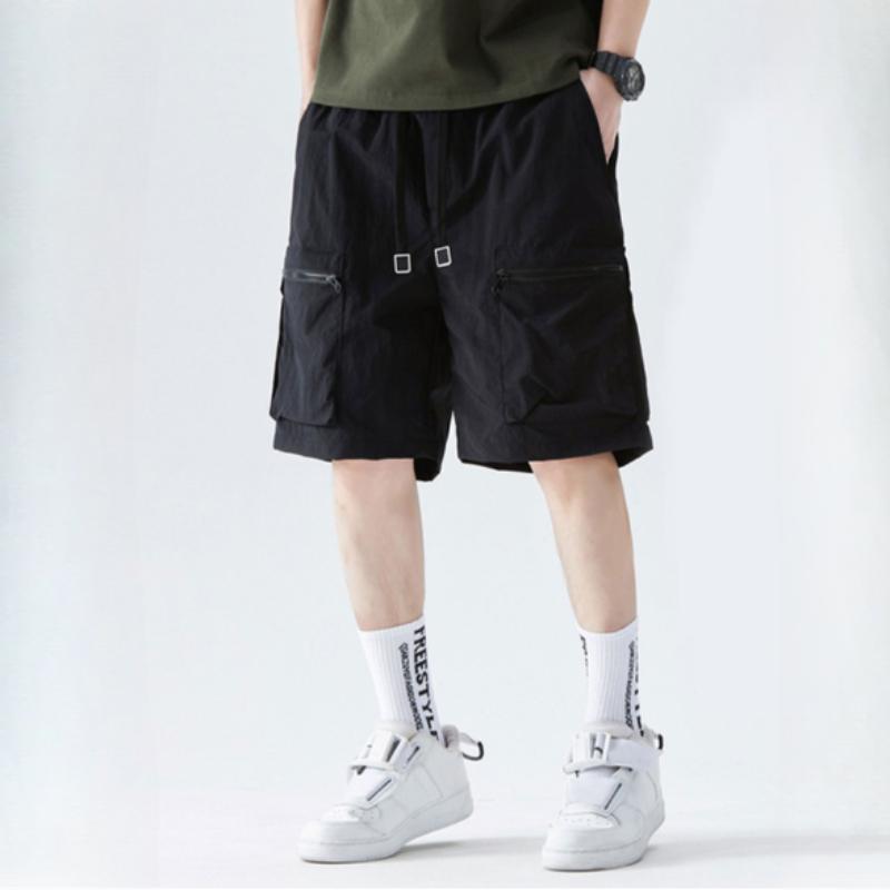 

Ice Silk Тонкие летние свободные повседневные брюки с несколькими карманами Мужские быстросохнущие спортивные шорты для инструментов Мужские брюки XS чёрный