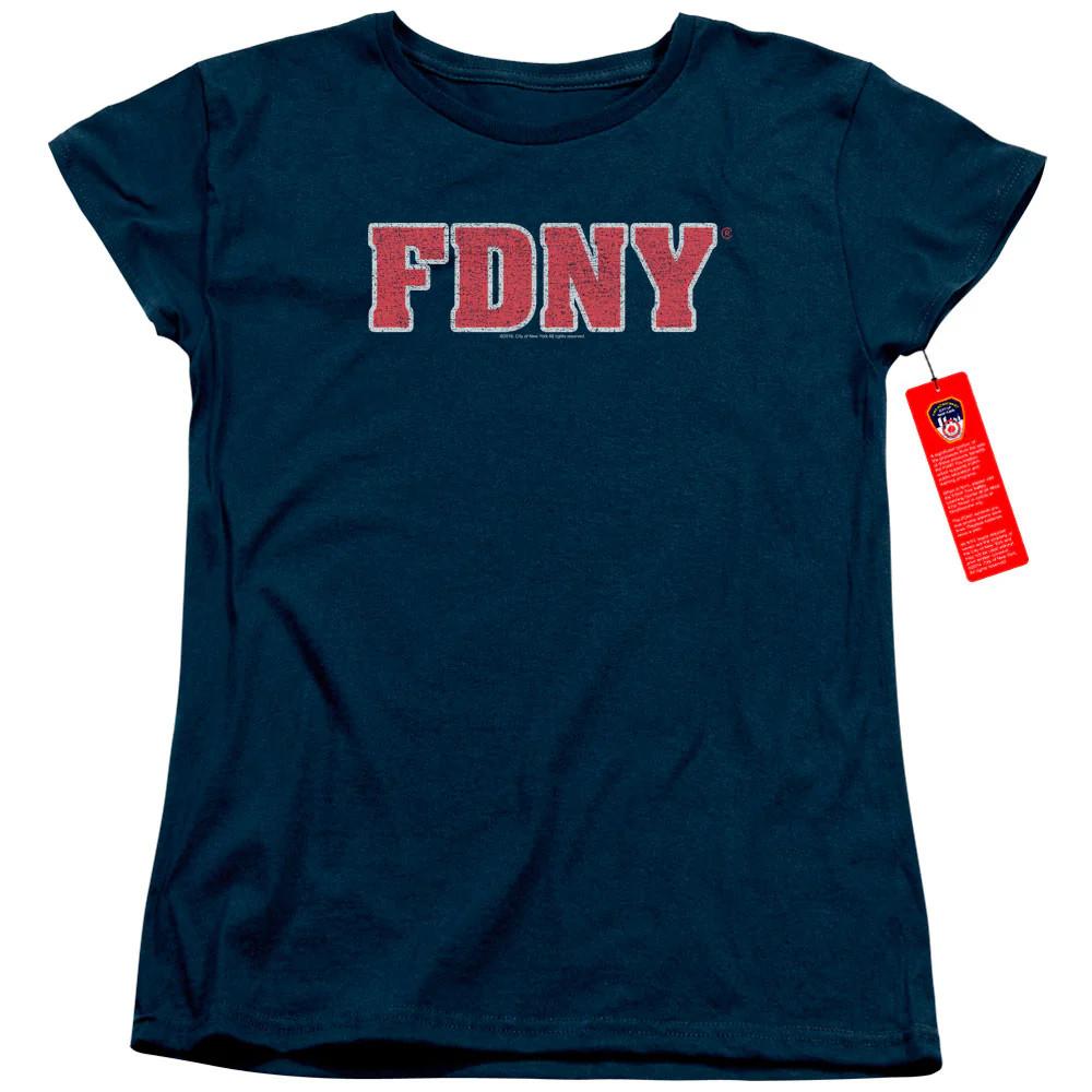 New York City Fdny Womens T Shirt Navy L