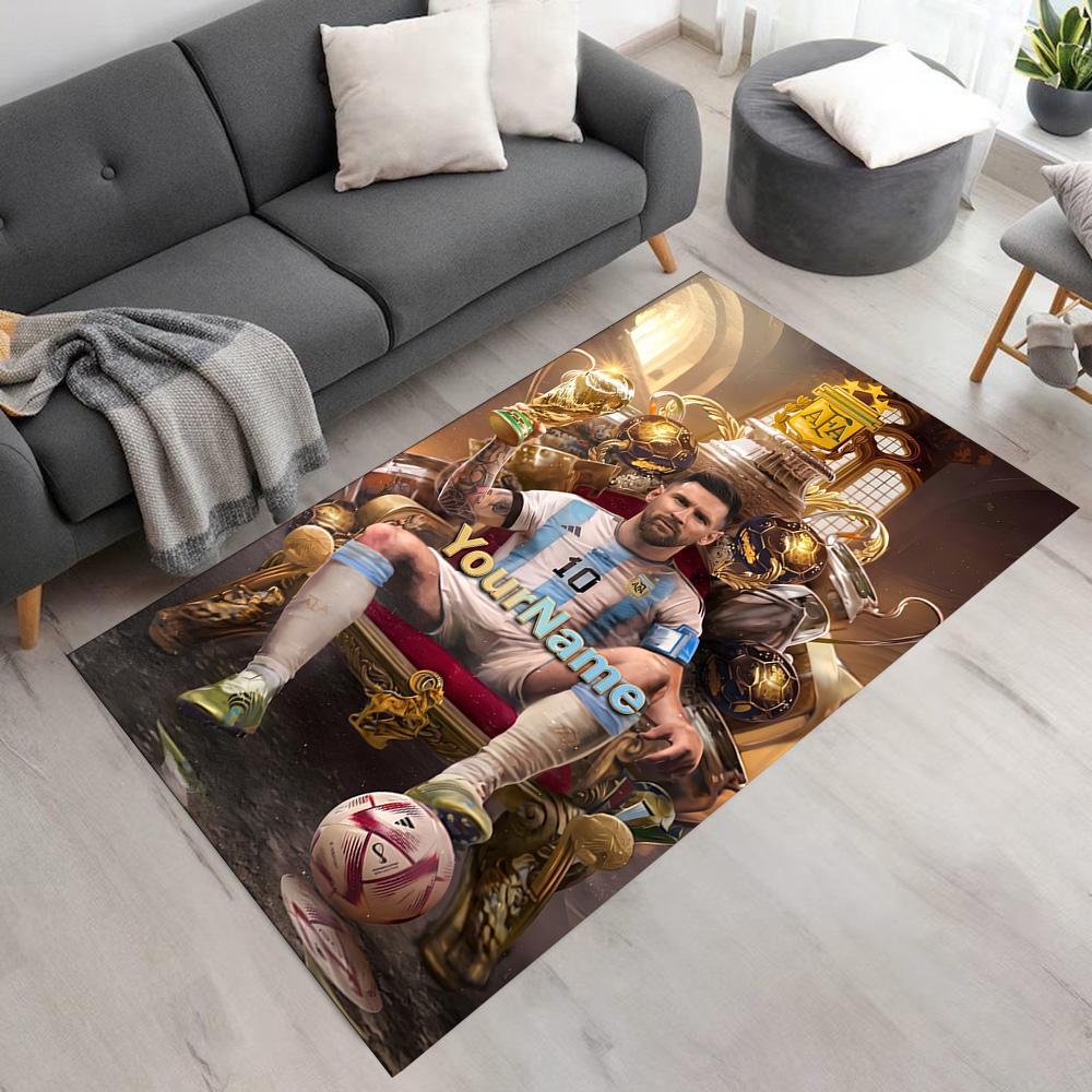 Messi Customize Your Name Area Rug Design for Balcony Bedrooms Living Rooms Decorate room Anti-slip Rug Decorate Offices Wedding Party Gift
