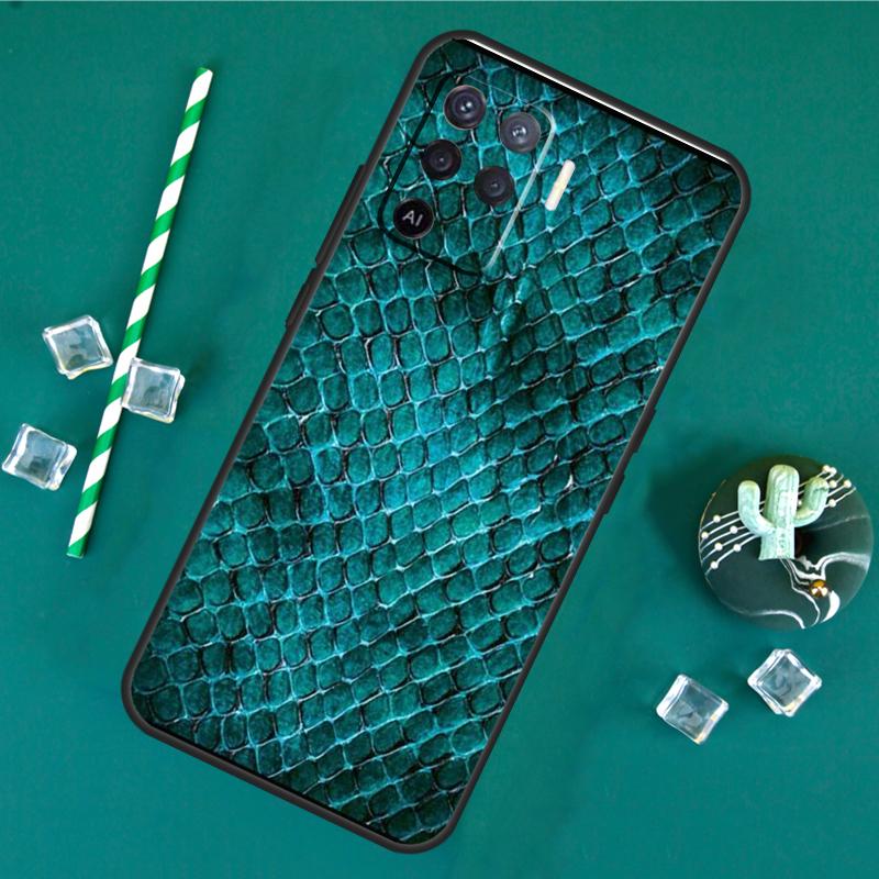 Snake Skin Case For Oppo A40 A60 A80 A16 A76 A96 A18 A38 A58 A78 A98 A91 A15 A17 A74 A94 A54 A57S Cover