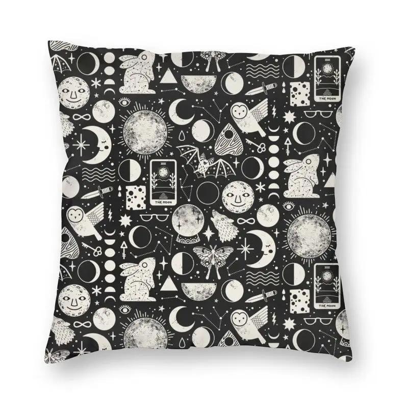 halloween witch crow square pillowcase decoration gothic mystery magic  cushion sofa car   kama casal