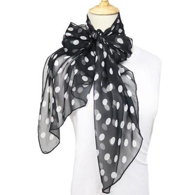 Summer Thin Sunscreen Polka Dot Long Oversized Chiffon Scarf Shawl Female Multifunction Soft Beach Towel Hijab Snood Kerchief M5