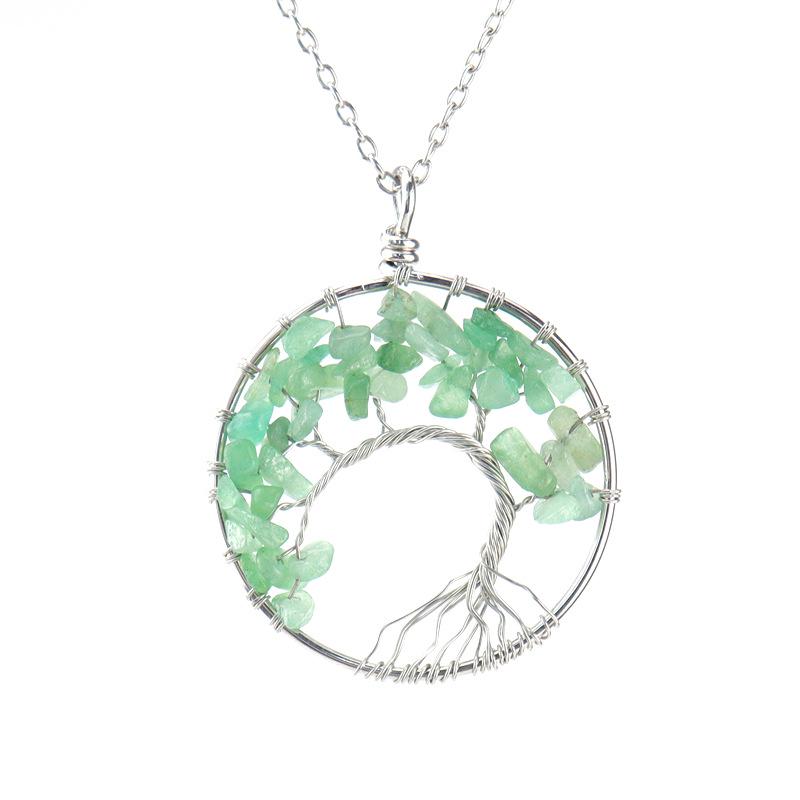 Amethyst Tree of Life Pendant with Colorful Stone Accent