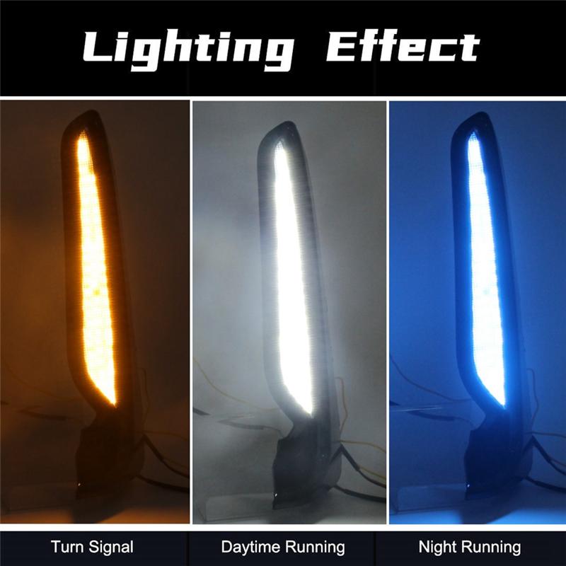 Daytime Running Lights For Honda Civic Type R  2024 LED Fog Lamps DRL With Amber Turn Signal Blue Night Light