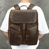 Large Capacity Crazy Horse Leather Men's Backpack Retro Breathable Student High End 16 Inch Computer Trendy
