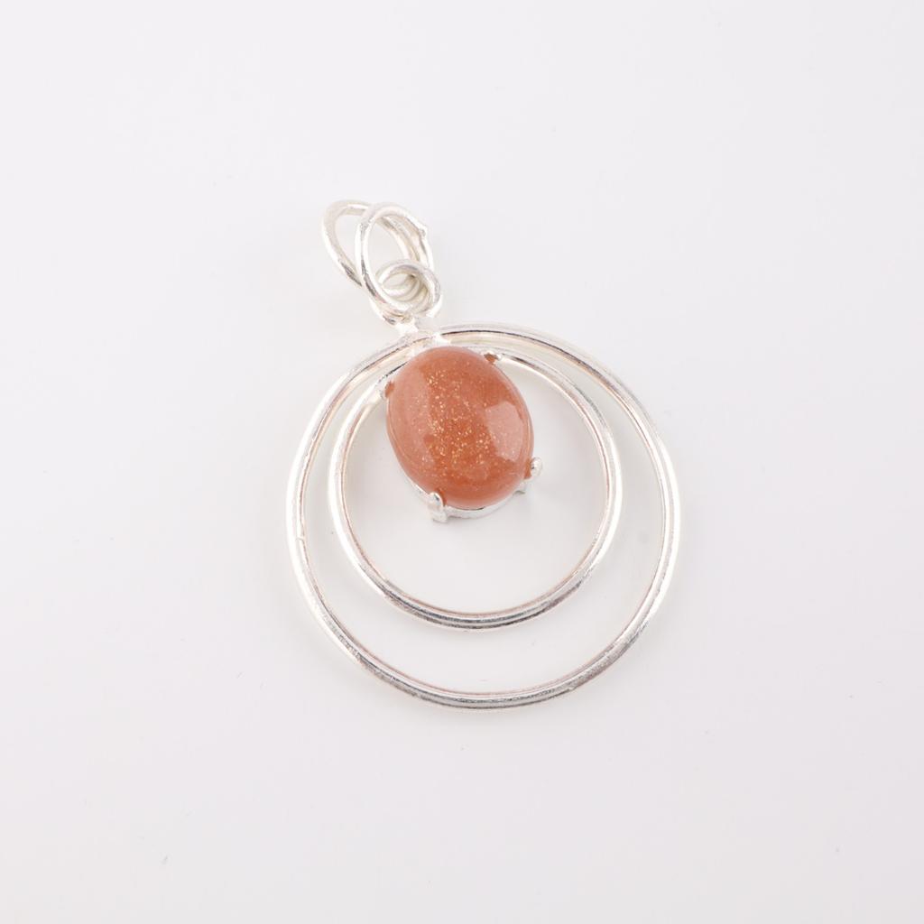 Rare Peach Moonstone Gemstone 925 Sterling Silver Jewelry Handmade Pendant1.65" PP-61-33