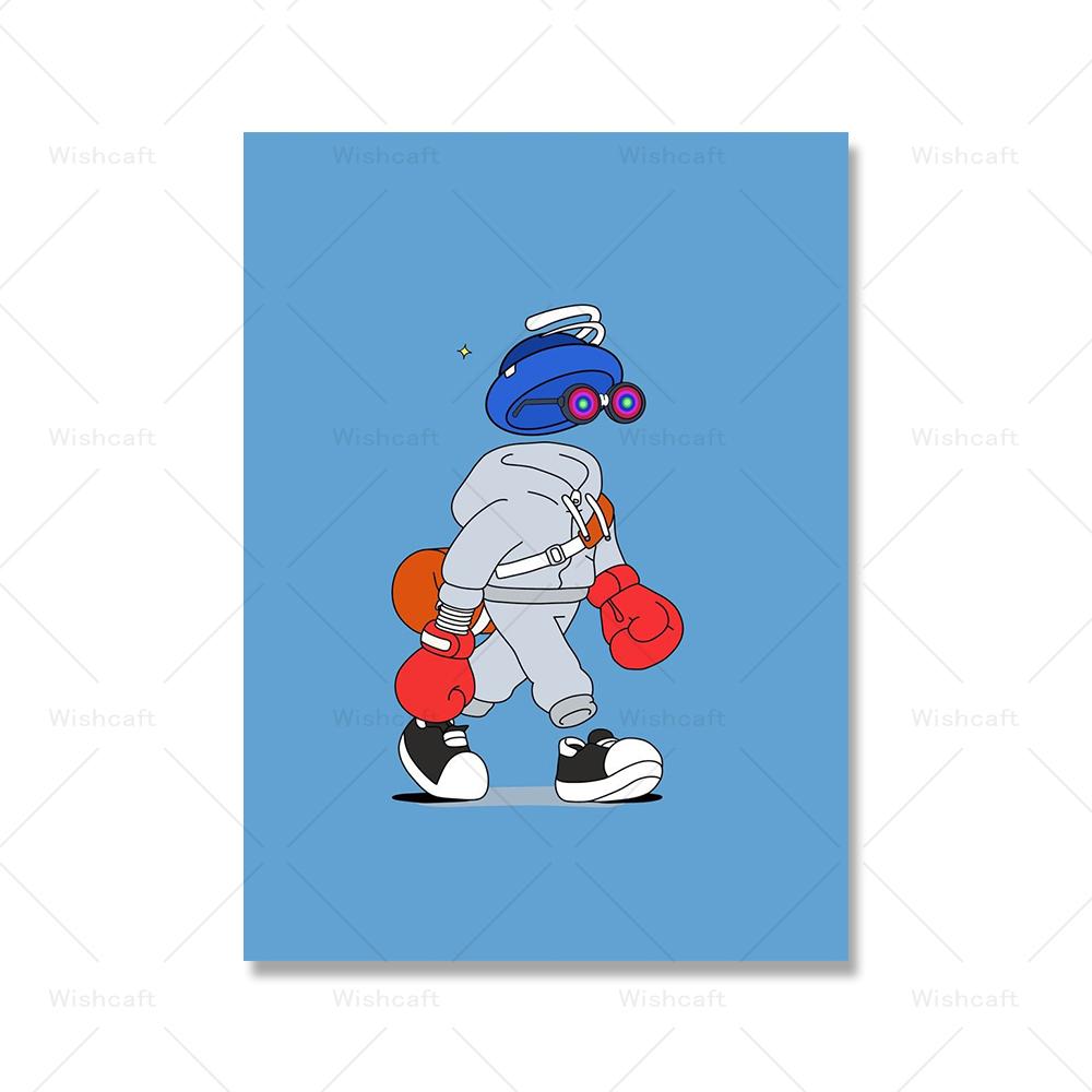 Niedlichen Cartoon Basketball Poster Kunstdruck Unsichtbarer Junge Spielen Street Ball Boxen Leinwand Malerei Bild Kinderzimmer Wohnkultur