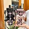 316 Stainless Steel Straw Insulated Tumbler Cup Ceramic Inner Liner Thermos Bottle For Girls 720ML Large Capacity Portable Strap